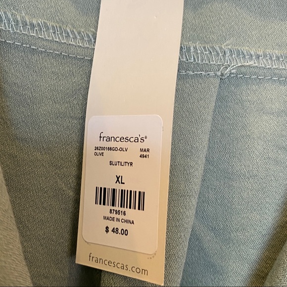 NWT TRIXXI clothing company Romper Francesca's NWT green shorts wrap XL - Picture 4 of 6